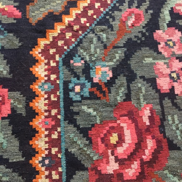 Authentic Moldavian Bessarabian Rose kilim rug handmade wool flatweave 6x 9 ft - Picture 4 of 9